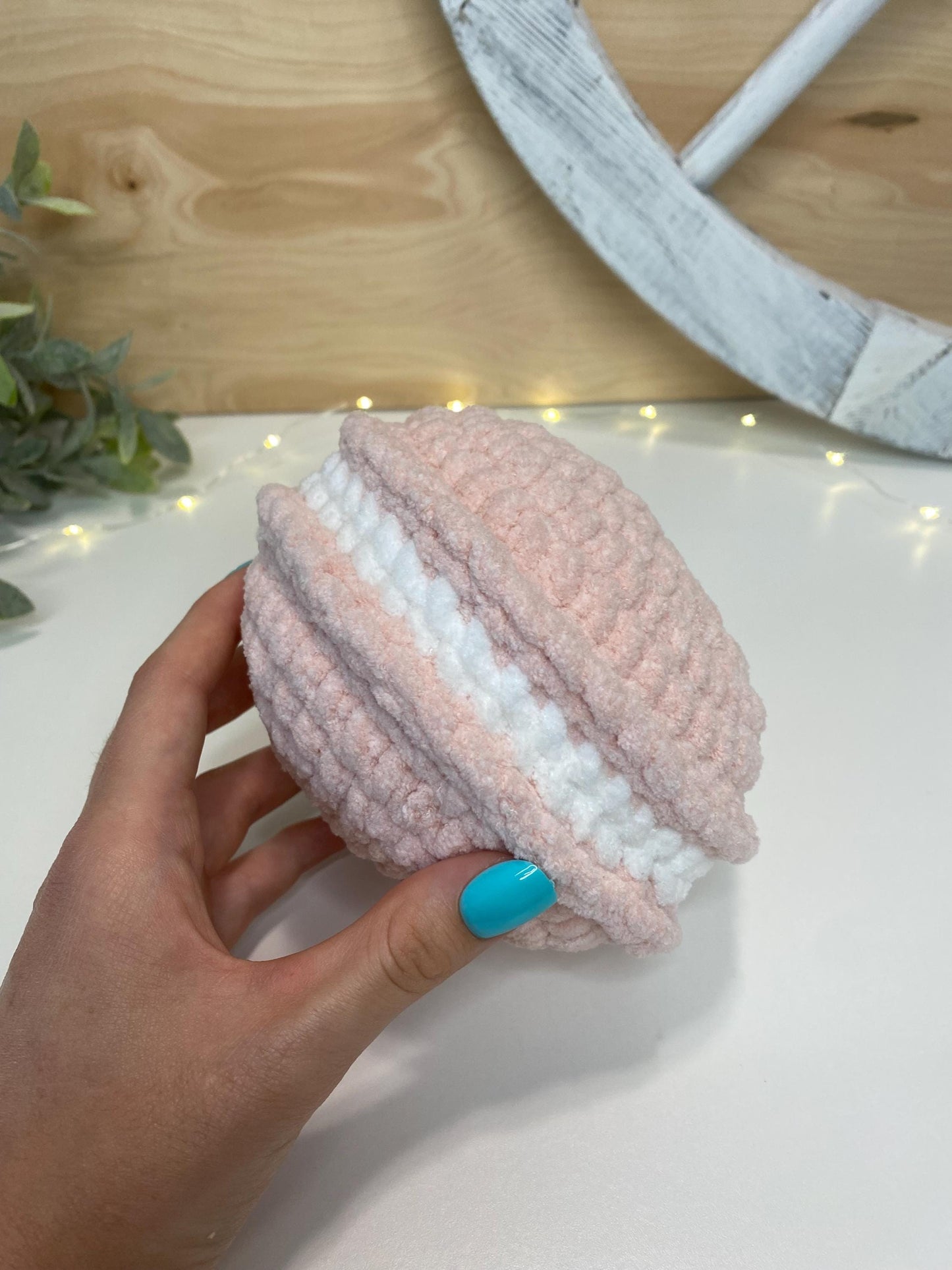 6" Crochet Pink Macaron Plushie