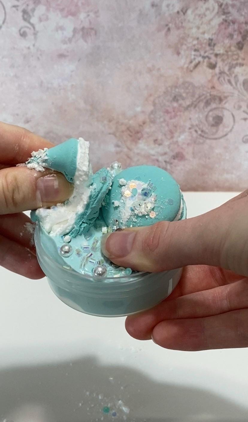 Blue Raspberry Macaron Slime