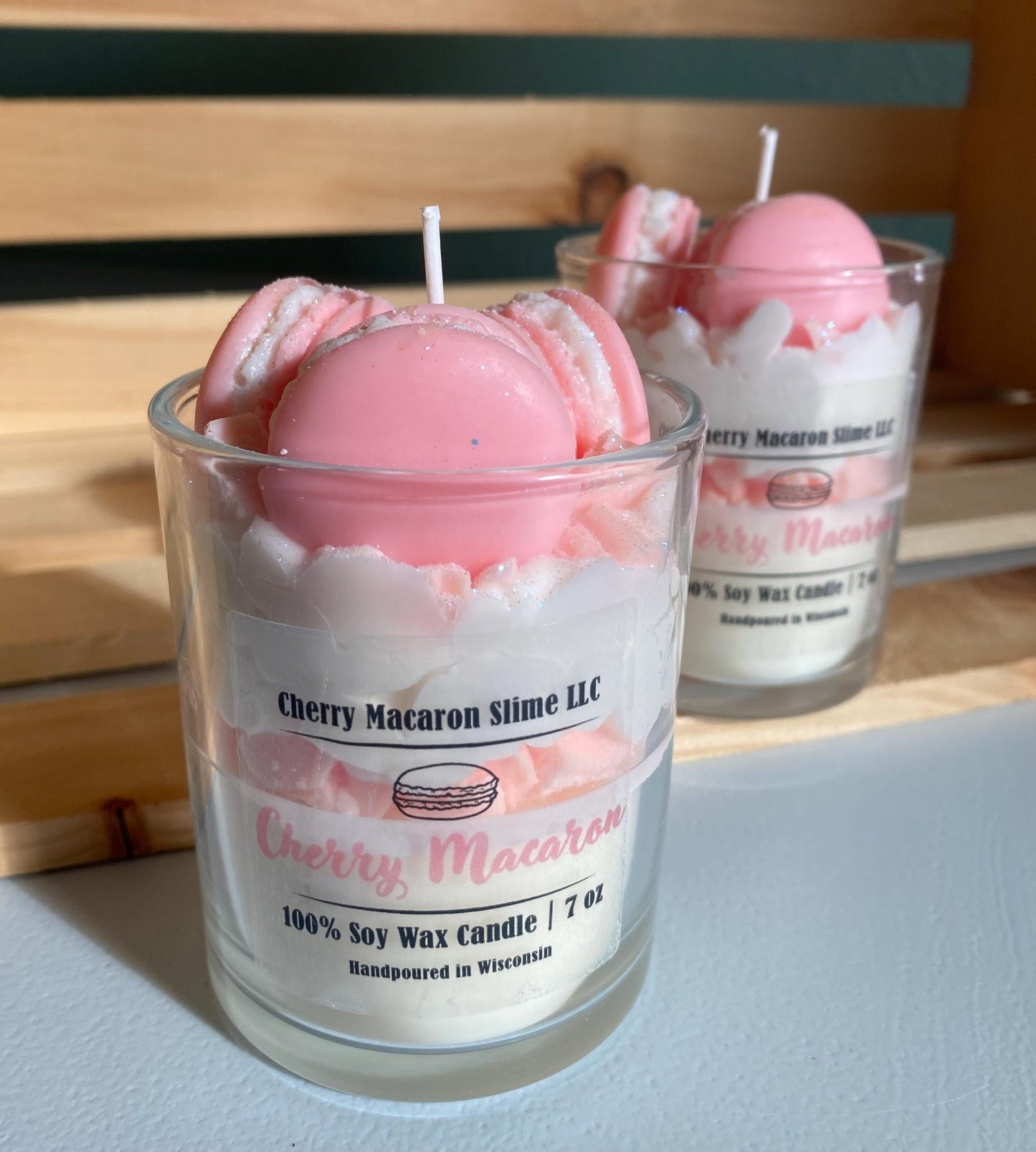 Cherry Macaron Candle