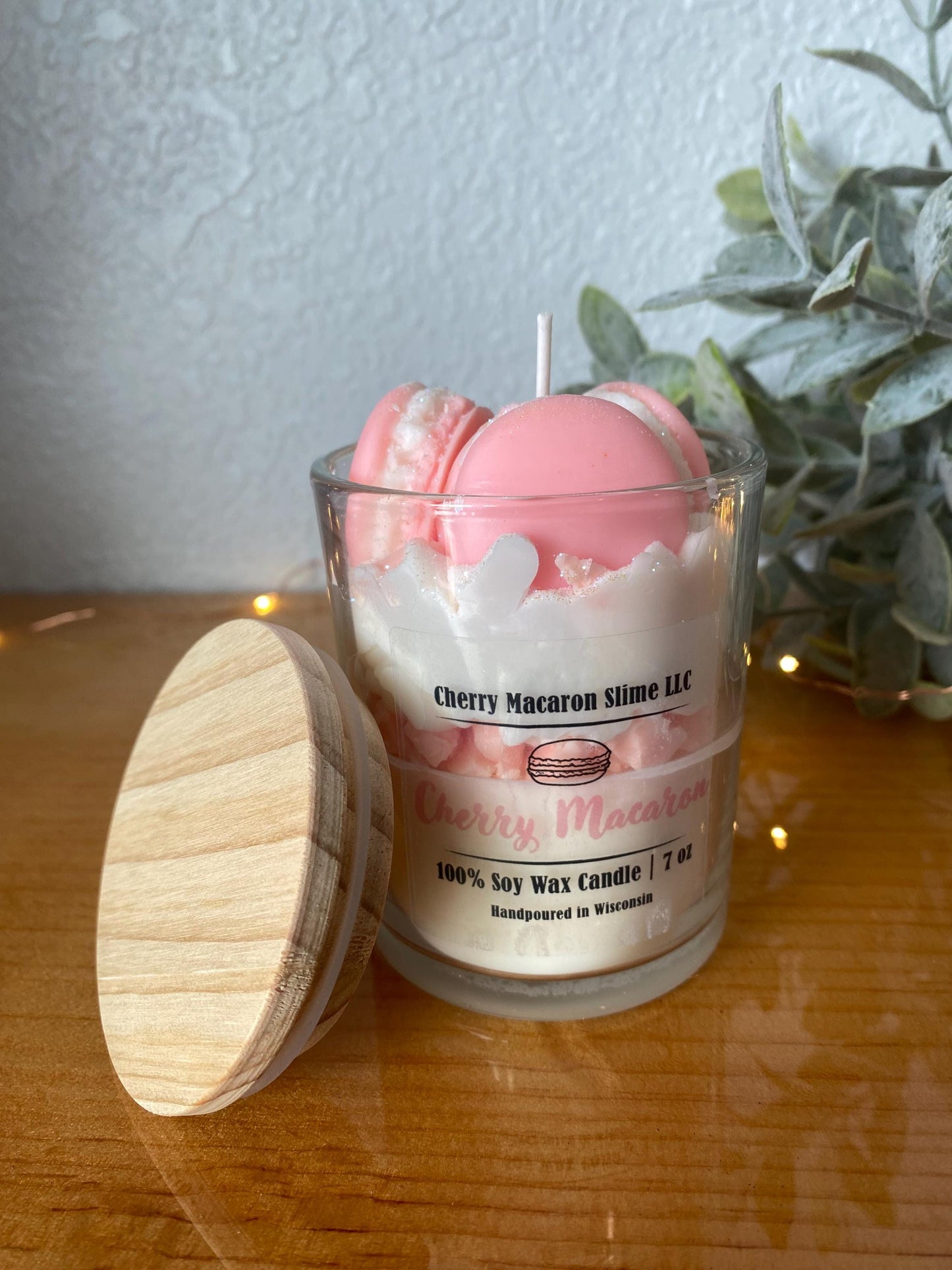 Cherry Macaron Candle