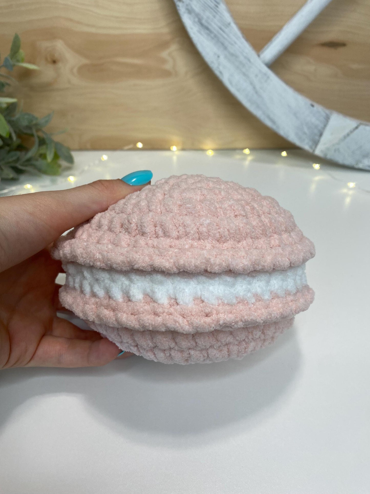 6" Crochet Pink Macaron Plushie