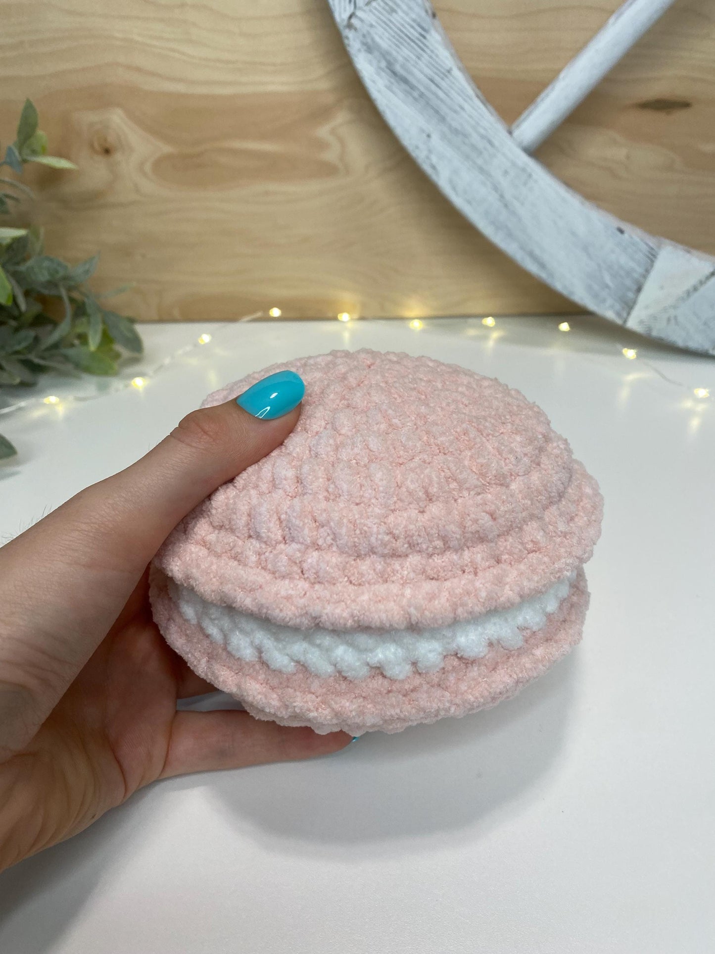 6" Crochet Pink Macaron Plushie