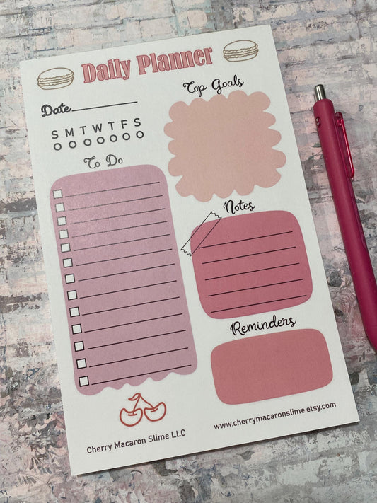 Pink Daily Planner Notepad