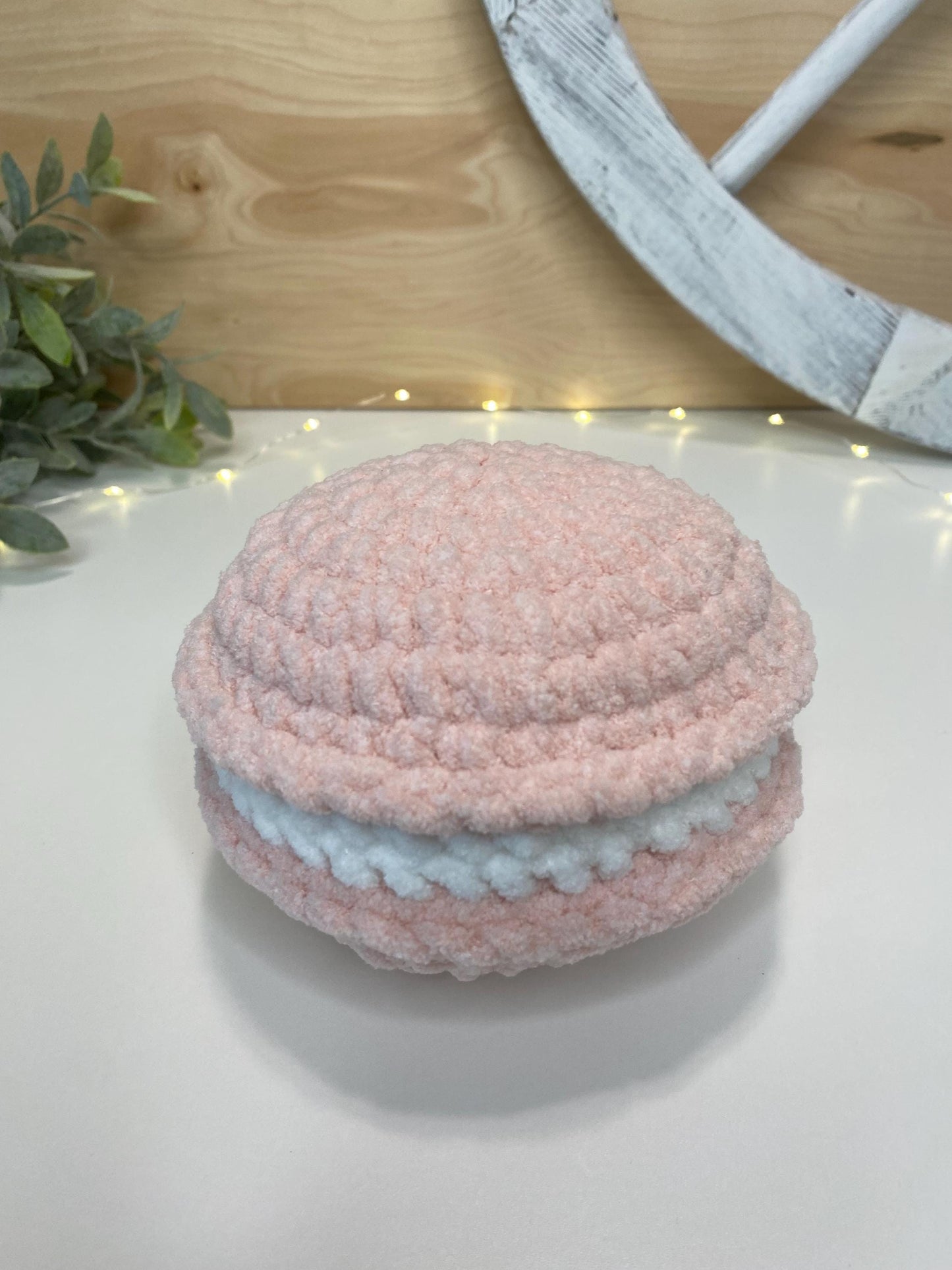 6" Crochet Pink Macaron Plushie