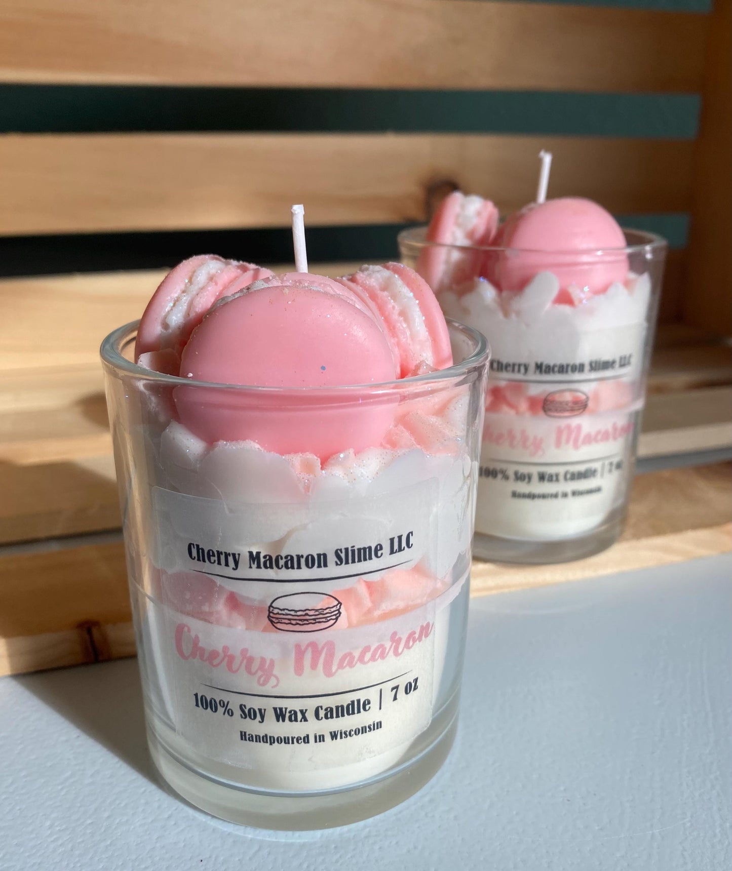 Cherry Macaron Candle